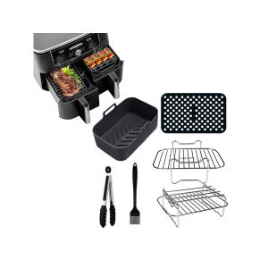Ensemble d'accessoires pour friteuse &agrave; air chaud avec rev&ecirc;tement en silicone et support en m&eacute;tal - Neuf
