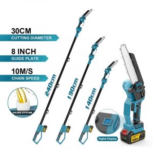 Tronconneuse Telescopique Sans Fil PRO 8", Modele: 2 Batteries - Neuf