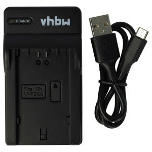 vhbw Chargeur USB-C compatible avec Sony ZV-E10M2 cam&eacute;ra action-cam + c&acirc;ble USB-C + t&eacute;moin de charge - Neuf