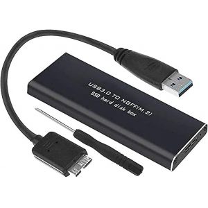 CHENG-M.2 SATA Adaptateur USB 3.0 vers disque dur NGFF SSD, boîtier externe SATA III Coque 2280, 2260, 2242, 2230 clé B + M, NGFF, SATA3 Caddy UASP 5 GB/s - pour Win10/8/7/Vista/XP/Linux/Mac OS - Neuf