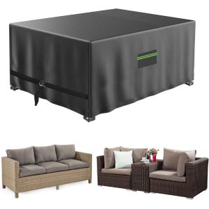 Housse Salon De Jardin, Housse De Table Jardin Rectangulaire, Tissu Oxford 420d Couverture De Protection, Table Exterieur Meubles B&acirc;che, Imperm&eacute;able Anti-Uv Et &Agrave; La Poussi&egrave;re-200x160x75cm - Neuf