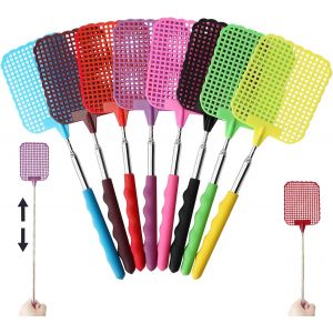 KALANKA-Tapette à Mouches Extensible,Tapetteà Mouche Multicolore Tapette,Poignée Télescopique Durable et Robuste,pour repousser Les Mouches et Les Insectes - Neuf