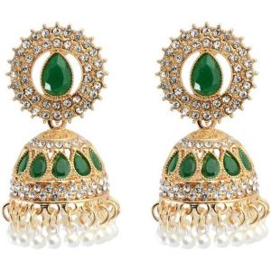 Kal-Boucles D'oreilles Jhumka Indiens Vintage Pour Femme Plaqué Or Zirconium Perles Avec Franges Style Bohème Ethnique Mariage Cadeau Femme Soirée Fête Inspiration Bollywood Cérémonie Bijou - Neuf