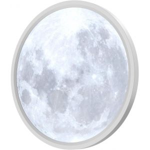 Lampe De Plafond Led Moonlight Ø30cm, 24w Dimmer Lampe De Plafond Avec Veilleuse, 3000-6500k 2800lm Ip44 Étanche Lampe Avec Minuterie Et Fonction Mémoire Pour Chambre, Chambre D'enfant, Couloir - Neuf