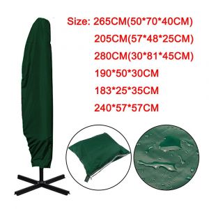 Housse De Parasol Avec Fermeture, Housse De Parasol De Jardin, Anti-Uv, Coupe-Vent, Imperm&eacute;able, En Tissu Oxford 210d (Vert) 265 Cm - Neuf
