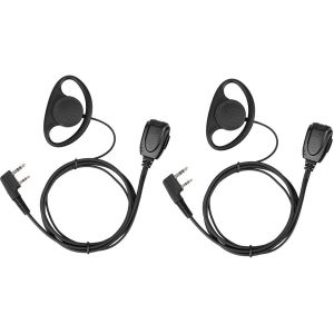 RE3224 Talkie Walkie &Eacute;couteur Type-D 2 Broches Casque Oreillettes Compatible avec Talkie Walkie RT24 RT27 RT617 RT618 RT619 BF-888S UV-5R Kenwood (2 Pcs) - Neuf