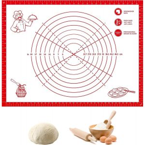 AYUHR-Tapis Silicone Patisserie Grand,80 × 60 cm Tapis Patisserie pour Étaler la Pate Antidérapant,Ustensiles à Pâtisserie Reutilisable,avec Mesures,Tapis de Patisserie pour Pâte,Macaron,Biscuit,sans - Neuf