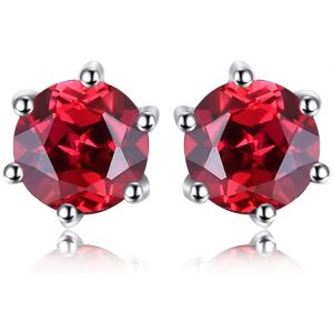 Kal-Boucles D'oreilles Taille Rond Naturelle Pierre Améthyste Péridot Grenat Citrine Topaze Pour Femme, Clous D'oreille Argent 925 Plaqué Or Jaune Plaqué Or Rose, Ensemble De Bijoux Cadeau - Neuf