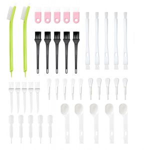 37 Pièces Petites brosses antistatiques Portables,Pinceaux de Dépoussiérage,de Nettoyage de Drain D'égout,pour Ordinateur Clavier Téléphone Tablette PCB (5 Compte-Gouttes) - Neuf