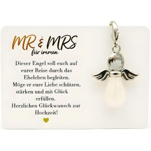 KAL-® Porte-Clés Ange Gardien Avec Pierre Précieuse Et Carte I Porte-Bonheur Dans Un Emballage Cadeau Fait À La Main I Cadeau Pour Des Occasions Spéciales - Neuf