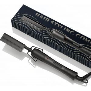 Nsiecd-Peigne Chauffant Cheveux Brosse Lissante Pour Cheveux Cuivre Lisseur Peigne Afro Lisseur Brosse Barbe Fers &Agrave; Lisser Pour Perruque Brosse &Agrave; Cheveux Chauff&eacute;e Hot Comb For Afro Hair, Noir - Neuf