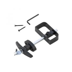 Serrure De Porte D'abri De Jardin Poign&eacute;e En T Kit Avec Cl&eacute;s Tige 14 Cm Noir Acier Galvanis&eacute; R&eacute;sistant Aux Intemp&eacute;ries - Neuf