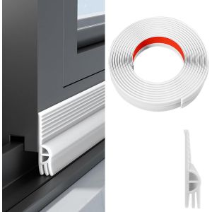 Boudin de Porte Isolant Froid Adhésif extra Fort 2M,Joint Porte Entree Baie Coulissante,Dessous de Porte Anti Froid Anti-Bug,Isolation Phonique Porte Bloquer la Poussière (Blanc) - Neuf
