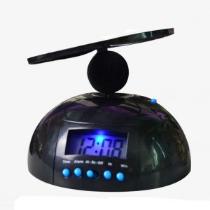 Réveil numérique puissant avec écran LCD rétroéclairé, alarme de volant, hélice d'hélicoptère roulante, réveil pour gros dormeurs - Noir - Neuf