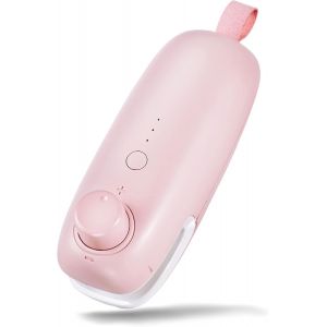 Mini Machine À Sceller Les Sacs En Plastique Rose 2 En 1 Avec Coupe-Sacs - Machine À Sceller Portable - Scelleuse Sous Vide Portable - Scelleuse De Sacs Pratique - Avec Batterie Incluse - Neuf