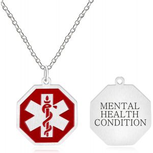 Kal-Collier Pendentif Géométrique Imperméable | Colliers De Sport Médical Id Hypoallergénique Gravés Personnalisés | Bijoux Polyvalents Mode Symbole Médical Ya4676 - Neuf