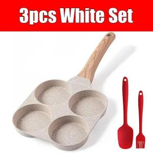 Ore-Poêle À Omelette En Granit Antiarina,Poêle À Crêpes,Cuisinière À ?Ufs Saine,Adaptée À La Cuisinière À Gaz Et À Induction,4 Tasses-3pcs White Set- - Neuf