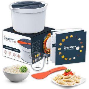 Jexnovashop-Cuiseur &Agrave; Riz Et Cuiseur &Agrave; P&acirc;tes Pour Micro-Ondes Avec Passoire &iquest; Design Sans D&eacute;sordre, Passe Au Lave-Vaisselle, Cuit Jusqu'&agrave; 8 Tasses - Neuf