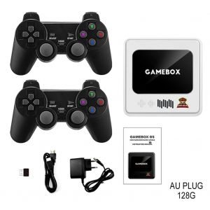 Console De Jeux Vidéo Ensemble Avec Deux Manettes De Jeu À Usage Multiple Medias Player Tv Box Pour Le Salon Home Au Plug,Blanc,128g - Neuf