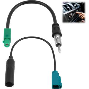 Adaptateur Antenne Autoradio 2 PCS, Cable Antenne Autoradio, avec Connecteur Mâle, Femelle Fakra Z à Fiche 15cm, Adaptateur Dab FM pour Autoradios, Antenne Voiture pour Récepteur CD Multimédia - Neuf