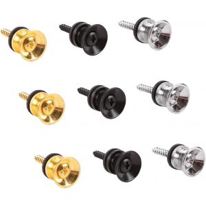 ChenQuanSarl-Lot De 9 Verrous De Sangle De Guitare, Broches De Verrouillage En Métal Avec Vis De Montage, Accessoires Antidérapants Pour Sangle De Guitare, Basse Et Ukulélé - Neuf
