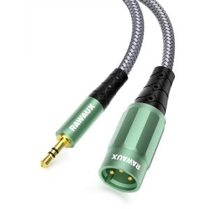 Câble 3,5mm vers XLR 1M,Câble Microphone Asymétrique Adaptateur de Cable Stéréo XLR Mâle vers Jack 3,5mm Mâle pour Haut-parleur,Amplificateur - Neuf