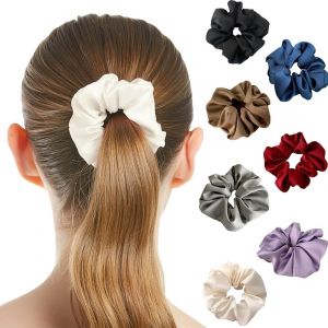 7 Pièces Chouchous Cheveux Pour Femmes, Satin Bandes De Cordes À Cheveux Et Douces, Chouchou Satin, Élastiques Couleur Chouchous, Chouchou Scrunchie Couleur Différente, Pour Filles Et Dames - Neuf