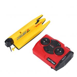 Bateau A Moteur Telecommande Sans Fil Pour Enfants, Jouet Avec Telecommande (Jaune) - Neuf