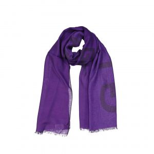 Écharpe Logo Pour Homme Givenchy - Mélange De Cachemire Et Modal Violet - Neuf