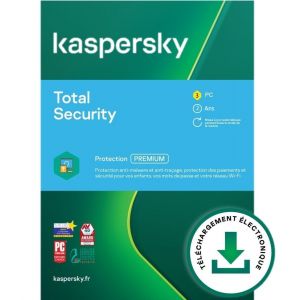 Kaspersky Total Security 2022 3 Pc 2 Ans - Version Téléchargement - Logiciel En Téléchargement - Neuf