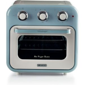 Vintage, 4632 Friteuse et Four 2en1, Capacité 16 L, Paniers et Rôtisserie en acier inoxydable, Température jusqu'à 230°, Minuterie 60 minutes, Double Verre, 1400W, Beige - Neuf