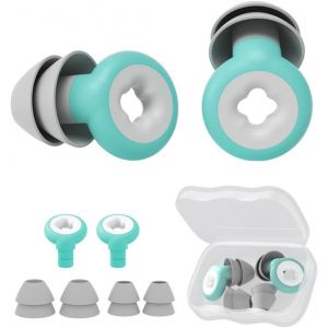 KALANKA-Boule Quies pour Dormir, Bouchon Oreille Piscine, Bouchons Doreilles Anti Bruit, R&eacute;utilisable Boule Quies, avec 2 Paires T&ecirc;tes Remplacement, pour Dormir, la Concentration, Etude (Vert) - Neuf