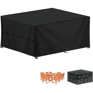Housse Pour Mobilier De Jardin, 420d Oxford B&acirc;che Table De Jardin, Imperm&eacute;able Housse Table Jardin Bache De Protection Exterieur Salon De Jardin Pour Table, Chaise Et Canap&eacute;, 200x140x90cm - Neuf