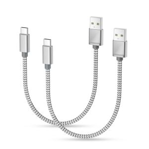 TRAHOO-USB Type C Cordon Charge Nylon 0.3M 2Pack,C&acirc;ble Chargeur pour iPad Pro 11 12.9 Air 4 5 2020 Mini 6 2022,iPhone 17 16 15 Max,Samsung Galaxy A54,A53,A52,A32,A42,Plus S23 S22 S21,Z Fold Flip - Neuf