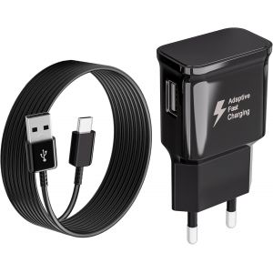 Kalanka-Chargeur Rapide Secteur Usb Type C Pour Samsung Galaxy A13 A14 A15 A23 A25 A33 A34 A35 A40 A52 A53 A54 A55 A04s S8 S9 S10 S20 Plus M55 M34 M33 M15 Telephone, Adaptateur Usb Avec 2m Usb C Cabl - Neuf
