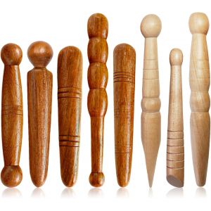 Kal-Appareil De Massage Pour Points De Déclenchement: Ensemble De 8 Bâtons De Massage En Bois, Pour La Réflexologie Et L'acupression, Pour Usage Domestique Et Salon De Beauté (Bois Naturel) - Neuf
