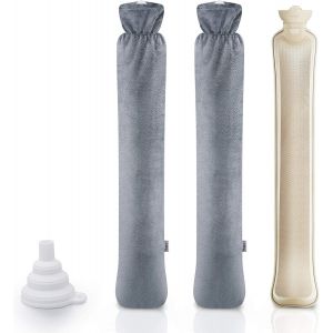 Grande Bouillotte 2l, Bouillotte Eau Chaude Longue Avec 2 Housses En Peluche Super Douces, Avec Entonnoir Pliable Pour Enfants, Cou, &Eacute;paule, Abdomen, R&eacute;chauffement De L'hiver &iquest; 73 Cm - Neuf