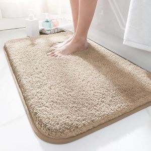 TIANYI-Tapis de bain 50 x 80 cm, antid&eacute;rapant, doux, absorbant l'eau, en microfibre, pour la salle de bain, lavable en machine, pour baignoire, douche et salle de bain (chameau) - Neuf