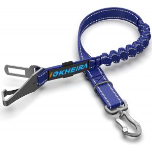 Eryi-Ceinture Chien Voiture, Trois En Un Laisse Voiture, Reglable Nylon Durable Laisse, Avec Coussin Élastique Antichoc, Pour Tous Les Chiens Et Chats(Bleu) - Neuf