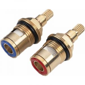 Cartouche de rechange pour robinet en céramique 1/2, tête de robinet en céramique chaude et froide pour douche de cuisine, valve de remplacement d'eau en laiton (chaud et froid) - Neuf