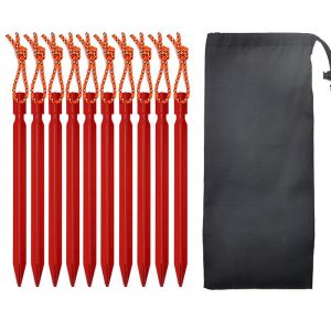 (A) 10 Pcs Piquets De Tente, Piquets De Camping, Des Piquets De Tente Avec Réfléchissant Cordon, Piquets, Ongles Sable, Tente De Crochets, D'une Bâche De Fixation Des Chevilles Pour Le Jardin, Le Camping, La Plage - Neuf