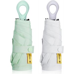 YEMAESRE-Lot De 2 Parapluies Compacts, Résistants Aux Tempêtes, Pliables, Mini Parapluies De Voyage, 6 Baleines, Petit Parapluie De Poche, Coupe-Vent, Protection Uv, Ultra Léger, Pour Homme Et Femme - Neuf