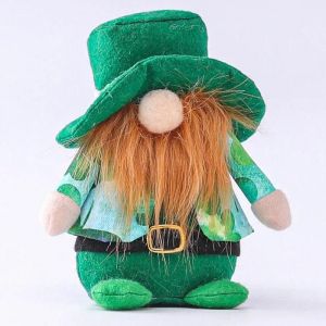 Chapeau vert en peluche Gnome fait &agrave; la main su&eacute;dois sans visage Poup&eacute;es &acirc;g&eacute;es elfe Party Favors fournitures pour la Saint-Patrick jour d&eacute;coration m&acirc;le - Neuf