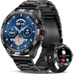 ChenQuanSarl-Montre Connect&eacute;e Homme Avec Appel Bluetooth,1,32'' Smartwatch Pour Android Ios Podometre Sport Cardiofrequencemetre, Montre Intelligente 20 Modes Sport Etanche Ip68 Bracelet Connect&eacute; Chr - Neuf