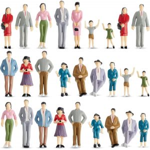 Sansh-28 Mini Figurines De Personnes En Plastique Maquettes De Personnes Peintes À L'échelle 1:25 Petits Personnages Pour Trains Architecture Personnages Miniatures Debout De Maison - Neuf
