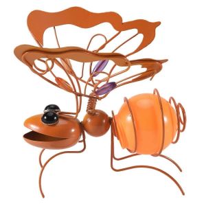 Statue d'insecte en fer solaire avec d&eacute;cor d'art de lumi&egrave;re de f&eacute;e LED,jaune - Neuf