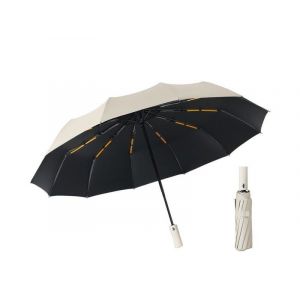 Parapluie Pliable Automatique Avec Protection Uv - Beige, Compact, Coupe-Vent, Id&eacute;al Pour Les Activit&eacute;s De Plein Air - Neuf