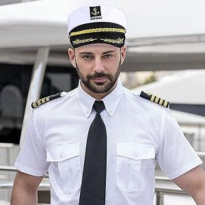 Chapeau De Capitaine Chapeau Nautique Chapeau De Capitaine Réglable Yacht Capitaine Costume Marine Chapeau D'amiral Pour H - Neuf