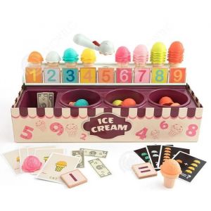 INN Jeux Montessori 41.2x20x6.5CM jouets &eacute;ducatifs cr&egrave;me glac&eacute;e cognitive num&eacute;rique compris perception couleurs Op&eacute;rations - Neuf