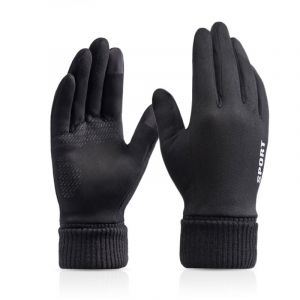 Gants En Velours De Daim Hiver - Isolation Thermique, Int&eacute;rieur Doubl&eacute;, &Eacute;cran Tactile Sensible, Anti-D&eacute;rapant Pour Hommes Et Femmes, Noir, Confortable Et &Eacute;lastique Avec Silicone - Neuf